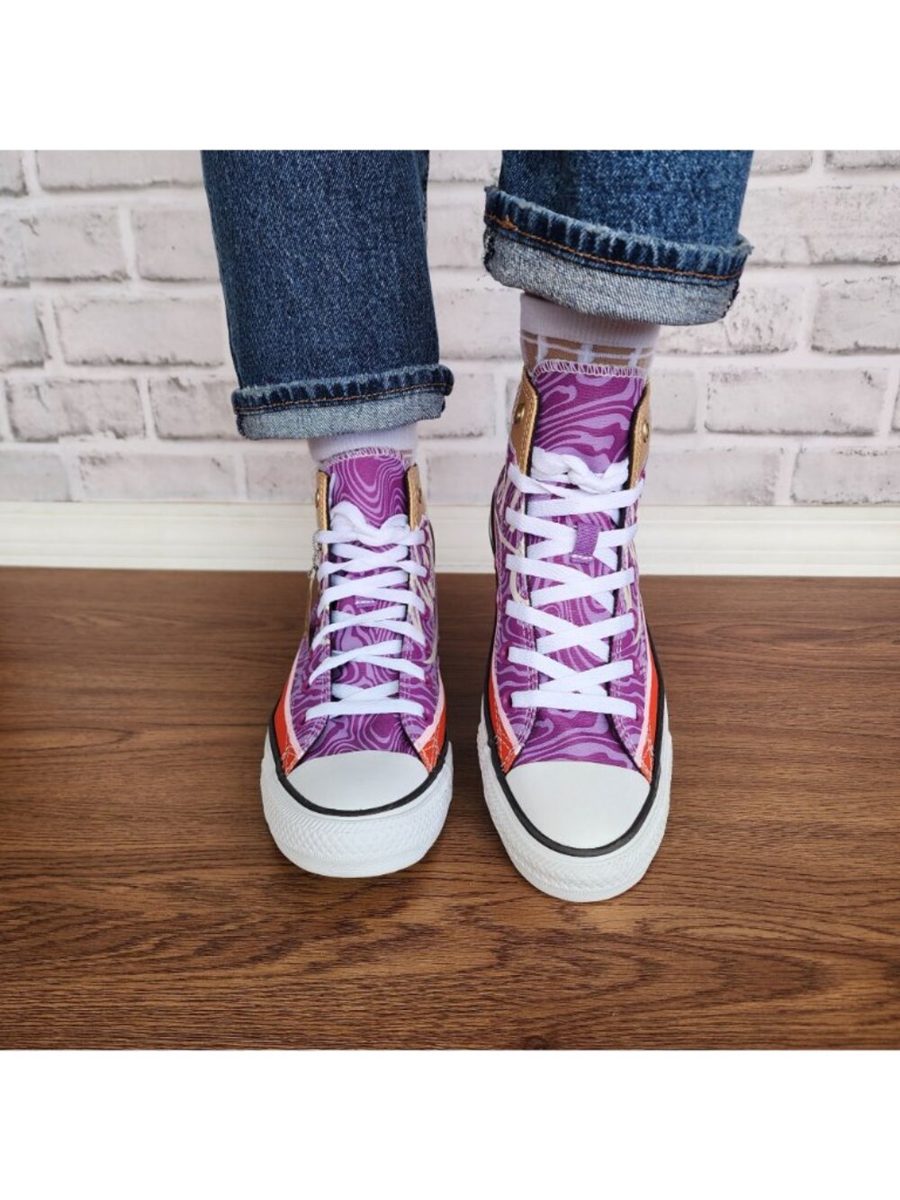 ❤️Converse Chuck Taylor Hi Willy Wonka X Sz 6 Men's shoes Sneaker Purple A08154C - Picture 11 of 13